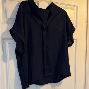 women’s navy blue short sleeve top. Lightweight. Perfect for spring or summer.